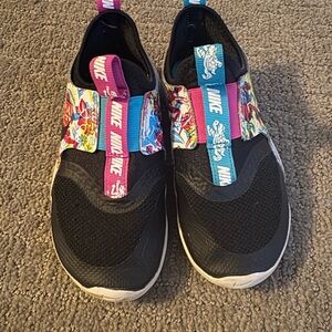 Nike Kids Black and Colorful Graphic Sneakers
